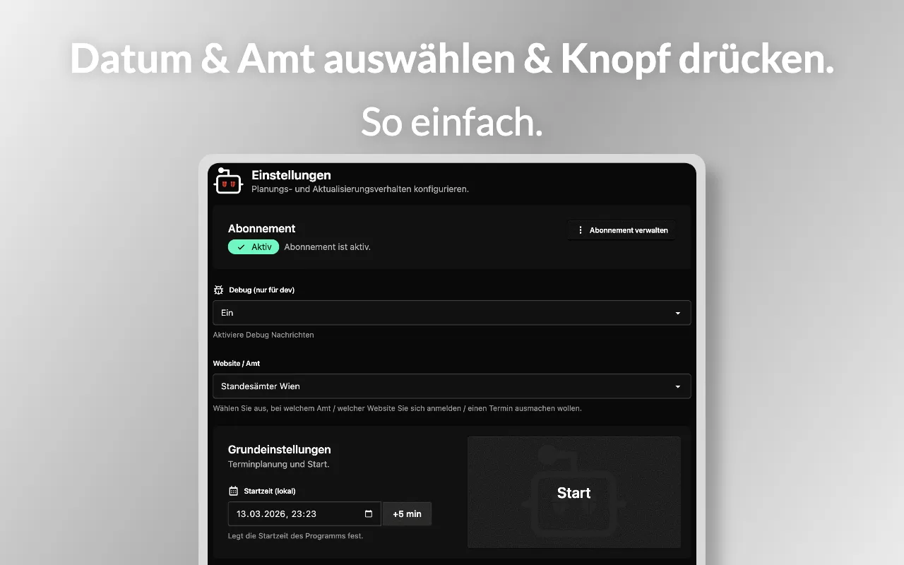 Platzhalter für Screenshot der allgemeinen Einstellungen